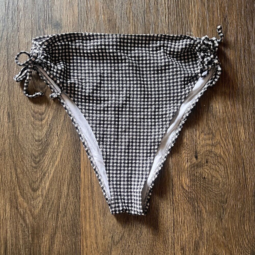Gingham cottagecore retro high waisted Aerie cheeky swimsuit bottoms size M